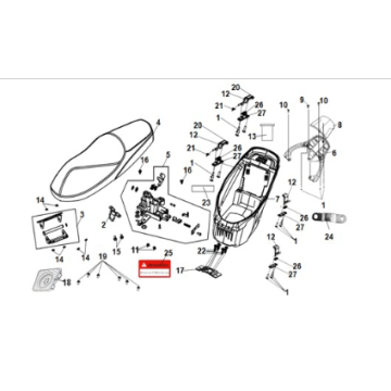 Seat - RR carrier Sym E-Fiddle
