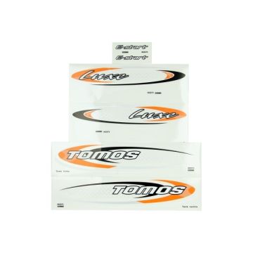 sticker set Tomos luxe e-start orange/black 080092