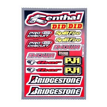 sticker set sponsor bridgestone/renthal/showa/splitfire univ red falko 982036 15