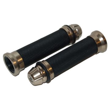 Handle set+balance weight leather look conical black /aluminum DMP