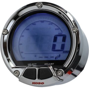 Digital odometer clock 55/61mm blue light chrome Koso dl-02s