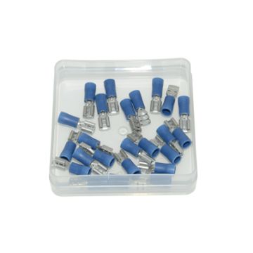 cable plug flat female 4.8mm blue 25pcs
