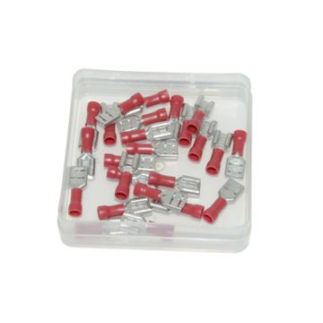 cable plug flat female 6.3mm red 25pcs