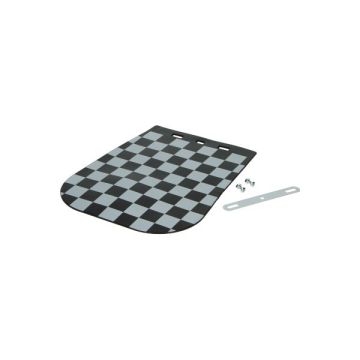 Mudflap black/white finish flag
