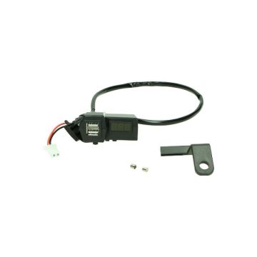 USB charger 12V universal 2 ports with display battery voltage meter DMP