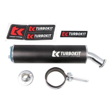 End silencer exhaust loose 3-bolt universal 60x225mm black Turbo kit