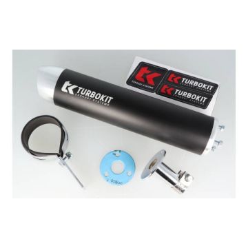 End silencer exhaust loose 3-bolt universal 70x270mm black Turbo kit