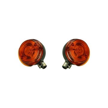 Flashing light set round Simson black 2 pieces