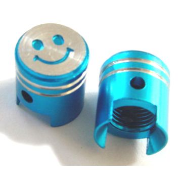 Valve cap set piston model blue aluminum DMP 2pcs-135796
