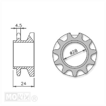 FRONT SPROCKET PEUGEOT 103 SP/MVL 13 tooth IGM