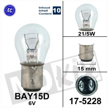 BULB BAY15D 6V 21/5W FLOSSER CE (10)