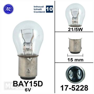 BULB BAY15D 6V 21/5W FLOSSER CE (10)