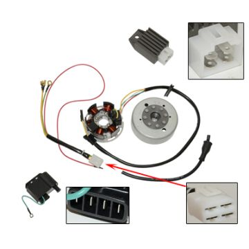 ignition+flywheel complete 6v electronic kreid/zun/sachs kokusan