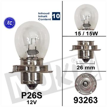 Bulb S3 P26S 12V 15W collar 10 pieces-93263