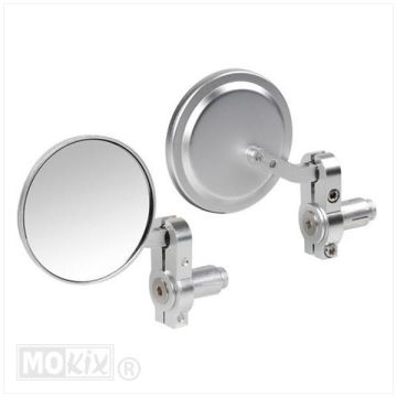 Mirror set handlebar end universal chrome Bulba