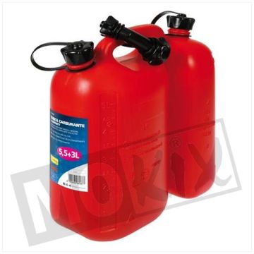 JERRY CAN DUO WITH FILLING SPOUT RED 5.5 & 3 ltr-19-66987b