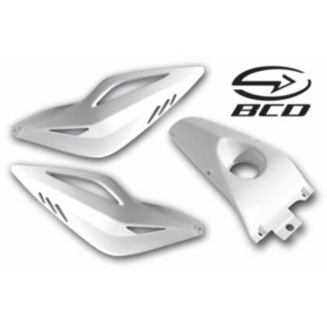 Side cover/motorcycle shield set+seat cover (3-piece) Yamaha Aerox white. Original coque00301