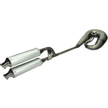 Exhaust circuit double damper Puch Maxi clear/aluminum Tecno