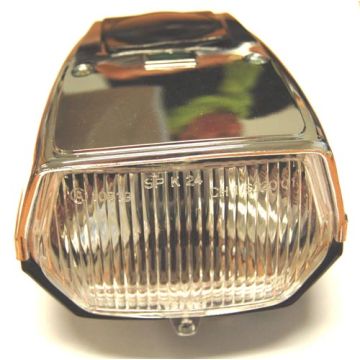 Headlight Puch Maxi DMP square flat black / chrome
