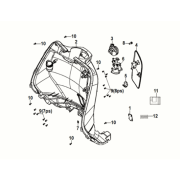 Front inner cover Sym Fiddle IV 50 E5 Gray (GY-430C)