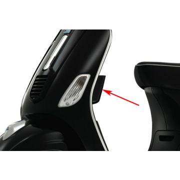 Legshield storage compartment Vespa S lucido black 94 left original 6542940090
