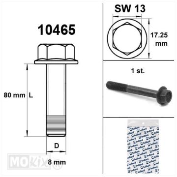 Flange frame bolts sw13 M8x80 black (1 piece)