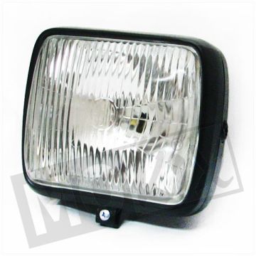 Headlight universal square large 190x150mm including Kreidler/Zundapp Guia black BA20D 12V 35/35