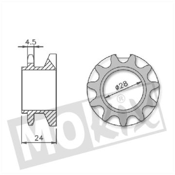 FRONT SPROCKET PEUGEOT 103 SP/MVL 13 tooth IGM