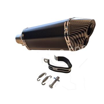 Exhaust China GY6 4-stroke E4 / E5 black / Carbon look Aplus