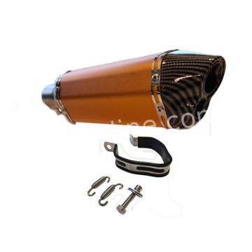 Exhaust China GY6 4-stroke E4 / E5 orange / Carbon look Aplus