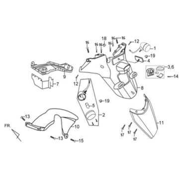 Sym X'PRO 125 rear fender/ mudflap