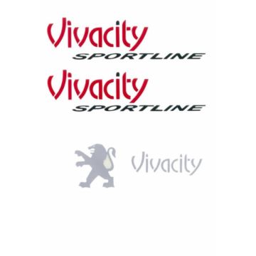Sticker set Peugeot Viva Sportline black/red
