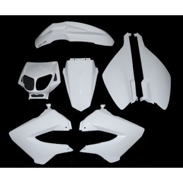 Body / fairing kit Derbi Senda 50R X/SM-treme/SM/SM DRD 2003-2010 DMP white DMP 7 pcs