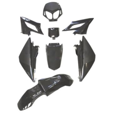 Body / fairing kit Derbi Senda 50 DRD 2004-2009 black DMP 8 pcs