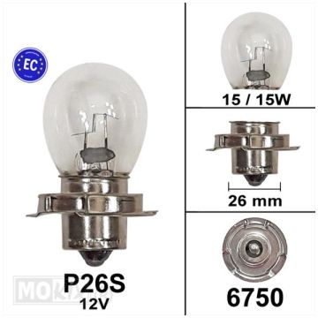 Bulb S3 P26S 12V 15W collar-6750