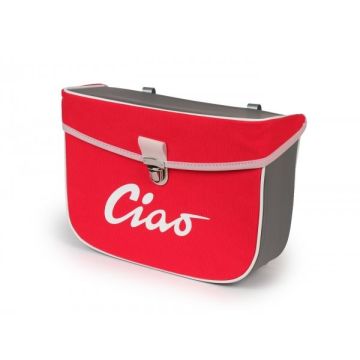 Vespa Ciao red/grey Moto-Nostra side bag
