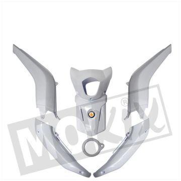Body / fairing kit BYE BIKE white/frost white 6 pcs