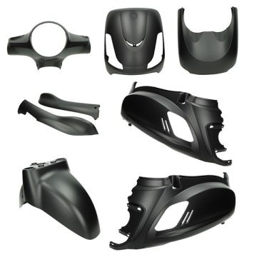 Body/fairing kit SYM Fiddle 2 matt black DMP 8 pcs