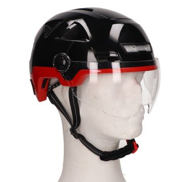 Speed pedelec Vito E-light helmet with gloss black/red visor