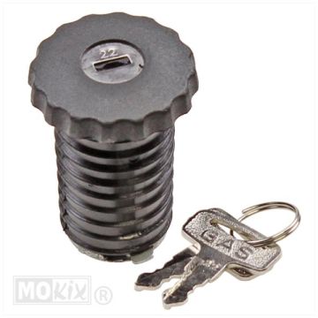 FUEL CAP+LOCK PU MAXI BLACK