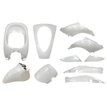 Body / fairing kit SYM Mio 50/100 <-2018 metallic white DMP 10 pcs