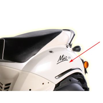 Side cover/engine screen Sym Mio white left. Original 83600-a7a-000-qa