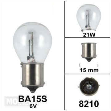 Bulb 6 Volts/ 21 Watt Swan Ba15s