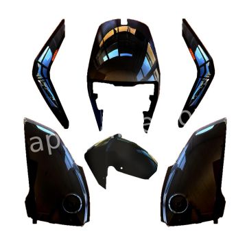 Super Soco Cux glossy black body/fairing kit 6 pcs