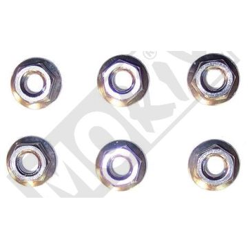 NUT SET UNI M6 ALU. 6pcs SILVER