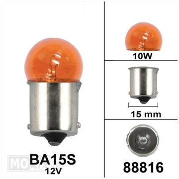Bulb R10W BA15s 12V 10W orange-88816