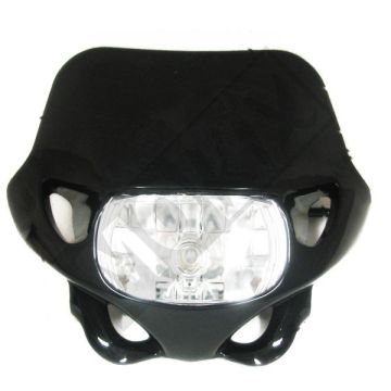 Headlight spoiler universal halogen black