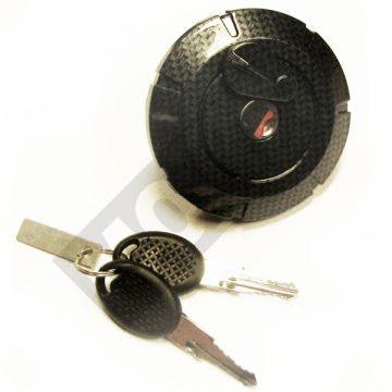 Fuel cap+lock Derbi Senda DRD 125cc carbon