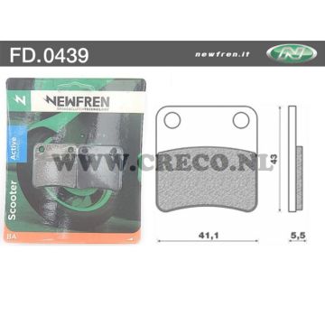 Brake pad set Newfren FD0439