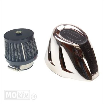 Power filter/air filter open oval shape chrome 32mm carburetor connection